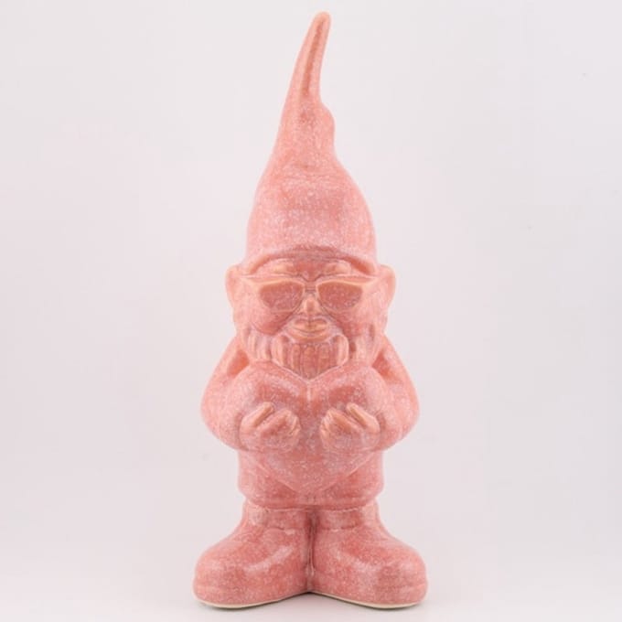 Ornament kabouter roze 10x9x25cm