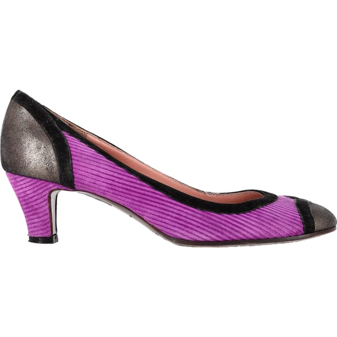 Marc Jacobs Ronde-Neus Pumps in Paarse Katoenvelours