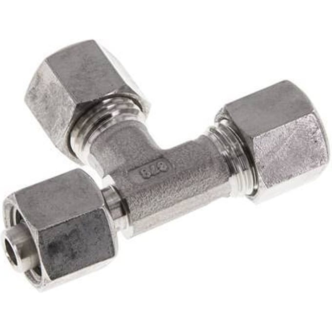 8L RVS L-vorm Snijringkoppeling Draaidoorvoer 315bar Verstelbaar ISO 8434-1