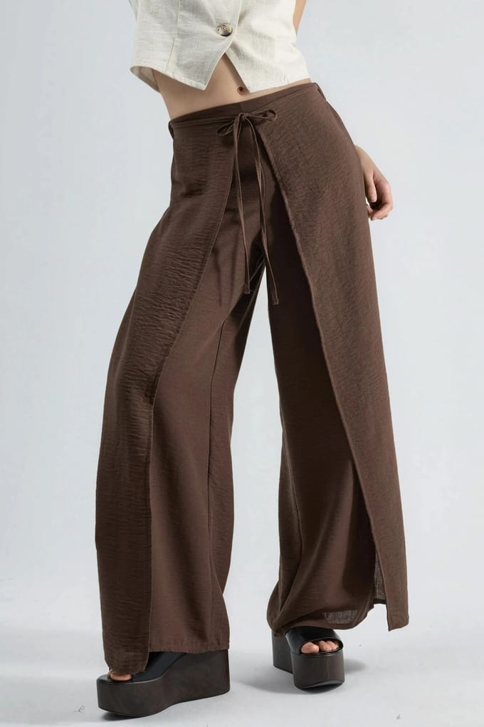 Tapered Taillebroek met Rijgdetail van Crêpe