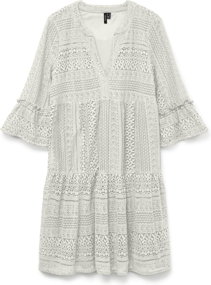 VERO MODA - VMHONEY LACE 3/4 V-NECK TUNIC WVN GA - Dames - Mini jurken