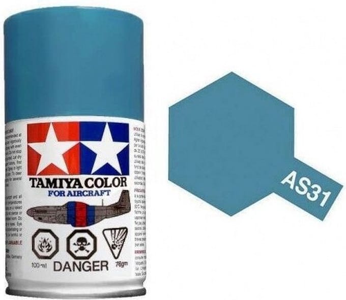 Tamiya Hobbyverf Acrylverf - AS-31 Ocean Grey 2 - RAF - Matt - Acryl Spray - Verf spuitbus - 100 ml