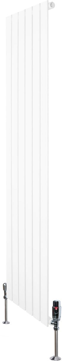1-kolom design radiator - 1600x420 mm - wit - thermostaatkraan