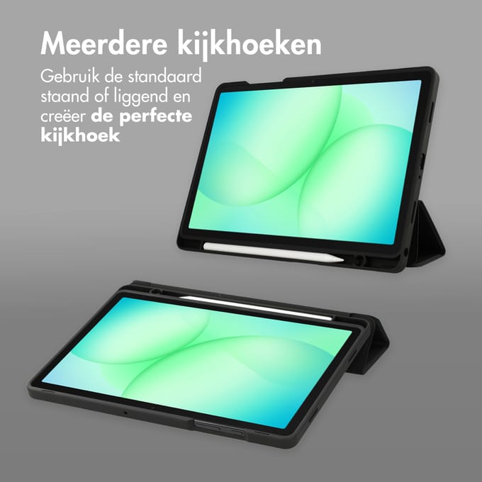 Accezz Tablet Hoes - Geschikt voor Samsung Galaxy Tab A9 Plus / Galaxy Tab A11 Plus - Smart Silicone Bookcase - Zwart