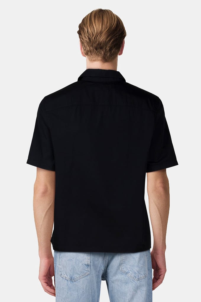 AllSaints Nyon Ss Shirt Black Größe: M | Casual hemden Outlet | Herren | Schwarz