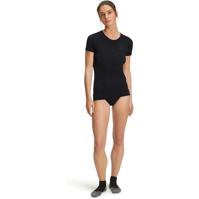 FALKE Ultralight Cool sneldrogend functioneel materiaal functioneel shirt met korte mouwen dames zwart - maat M
