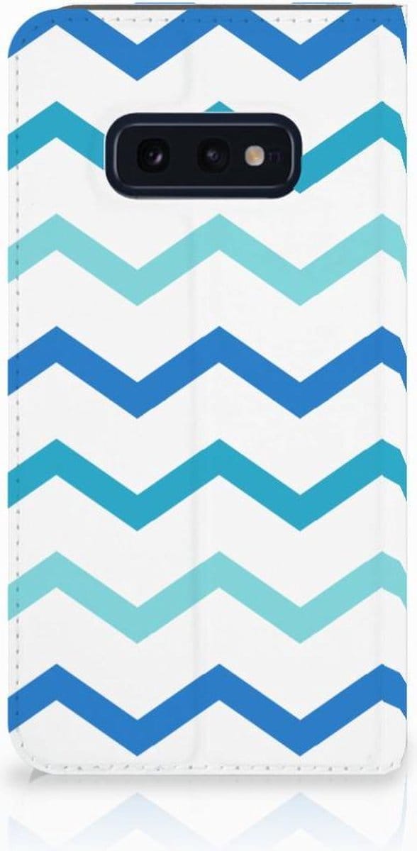 Samsung Galaxy S10e Hoesje met Magneet Zigzag Blauw