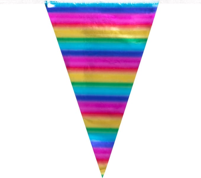 Goedkope regenboog Folievlaggenlijn.