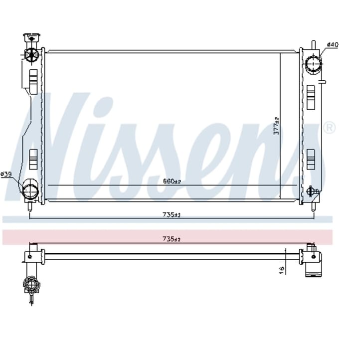 Radiator, motorkoeling NISSENS 606844