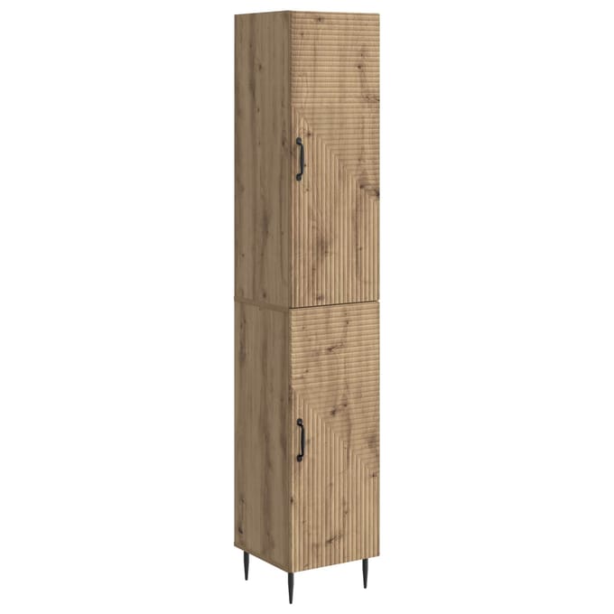 vidaXL - Kast - Set - 2 - st - Artisanaal - eiken - Bewerkt - hout