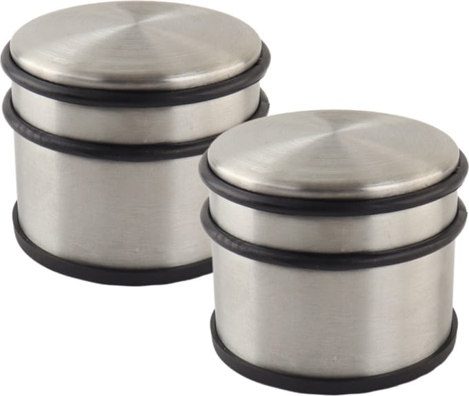 NORDIX Premium Deurstopper - Deurstoppers voor Binnen - Deurstop - Deurbuffer - Set van 2 Stuks - 9x7.5cm - RVS - ACERO