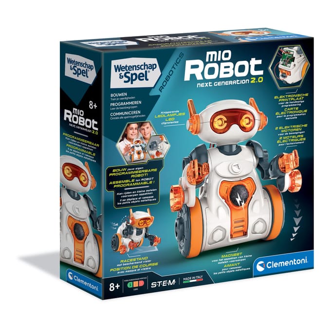 Clementoni - Wetenschap en Spel - Mio Robot 2.0 - Programmeerbare bouwset - vanaf 8 jaar