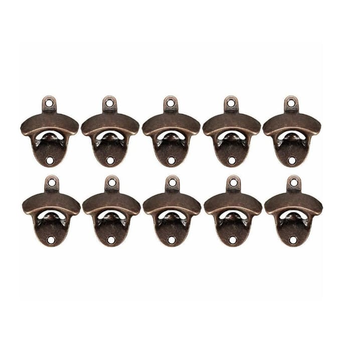 10 Pièces Ouvre-Bouteille Mural Style Vintage Rustique Métal Solide Durable Ouvre-Capsule de Bière pour Bar gray