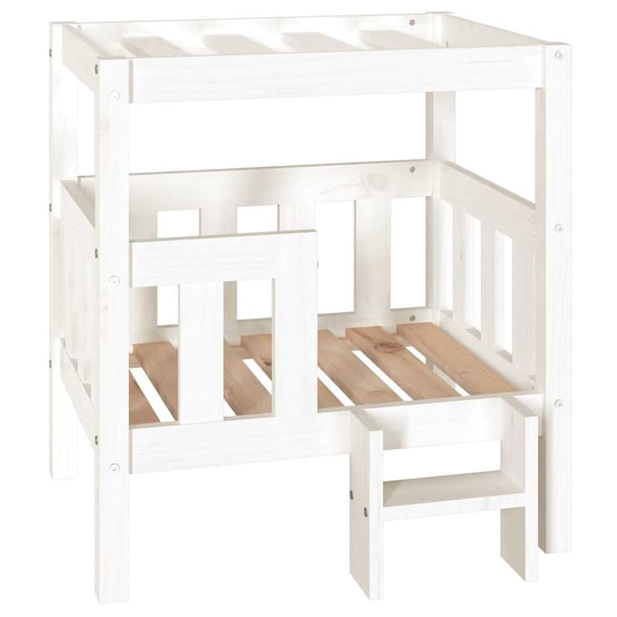 vidaXL - Hondenmand - 65,5x50,5x70 - cm - massief - grenenhout - wit