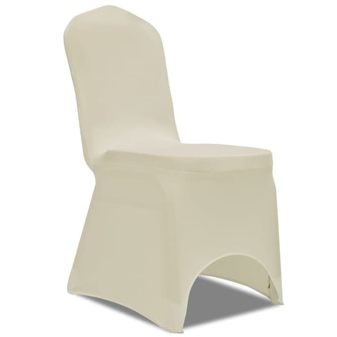 vidaXL - Stoelhoezen - stretch - 24 - st - crème
