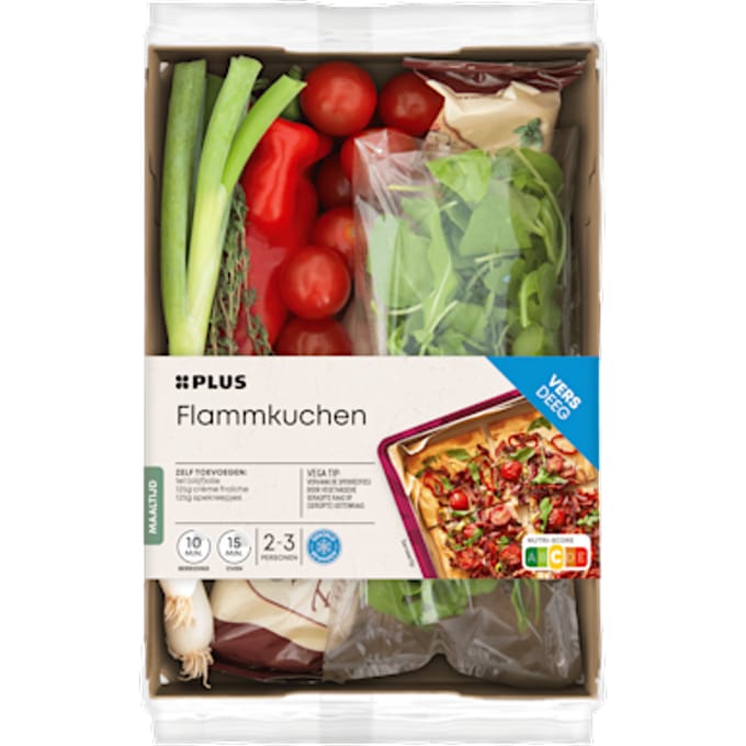 Gesneden verspakket flammkuchen