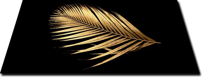 Papillon Inductie beschermer - Antislip Afdekmat - 80x52 - Palmboomblad Goud