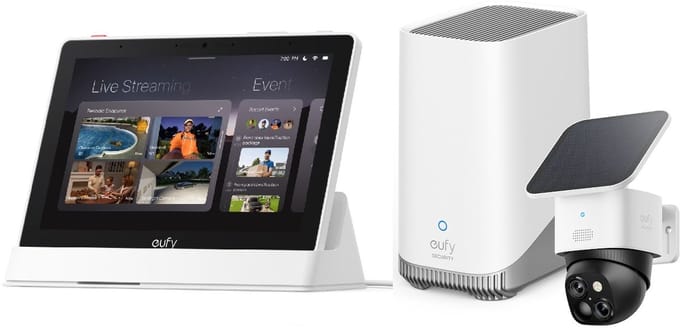 eufy Security SoloCam S340 - 360° buitencamera + HomeBase 3 + E10 smart display - Bundelvoordeel