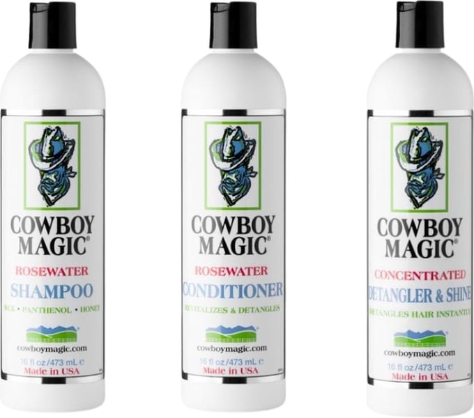 Cowboy Magic Bundel - Rosewater Shampoo + Conitioner + Detangler & Shine - 473ml