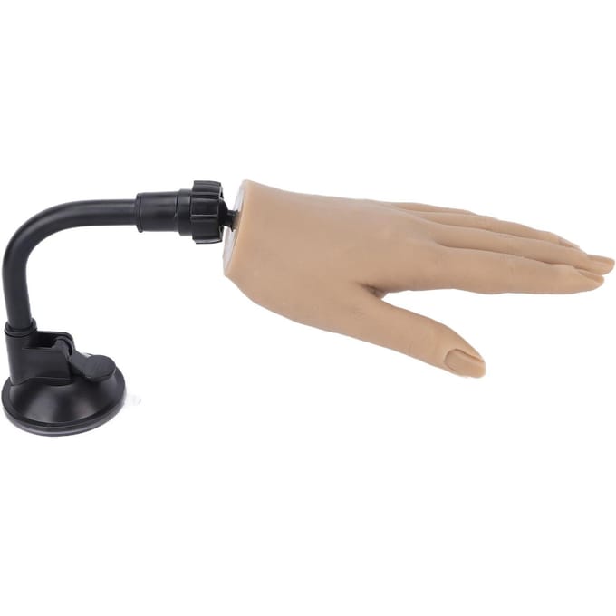 Modèle de main factice en silicone réutilisable pour la pratique du nail art avec support de fixation pour la pratique des débutants left hand
