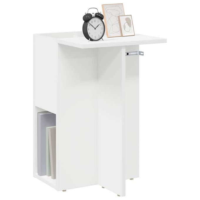vidaXL - Bijzettafel - Wit - 35 - x - 40 - x - 55 - cm - Bewerkt - hout