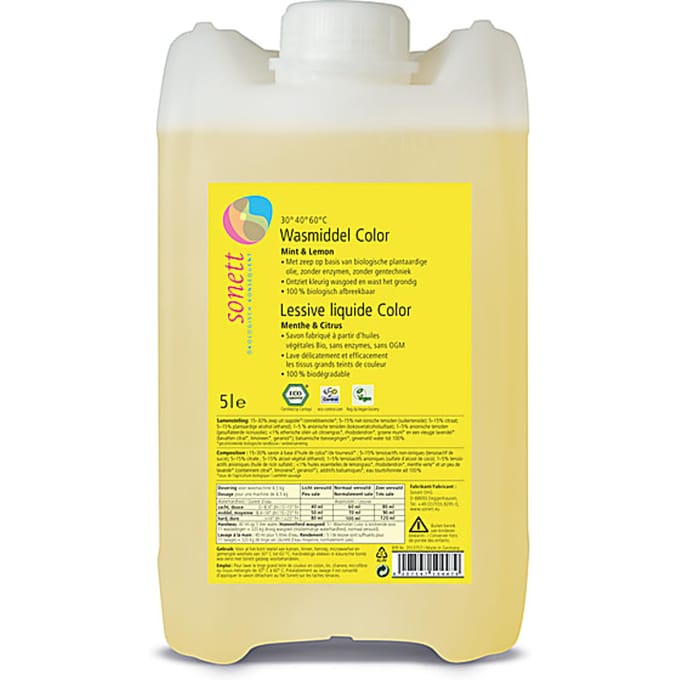 Sonett Vloeibaar Wasmiddel Colour - Munt & Citroen 5L