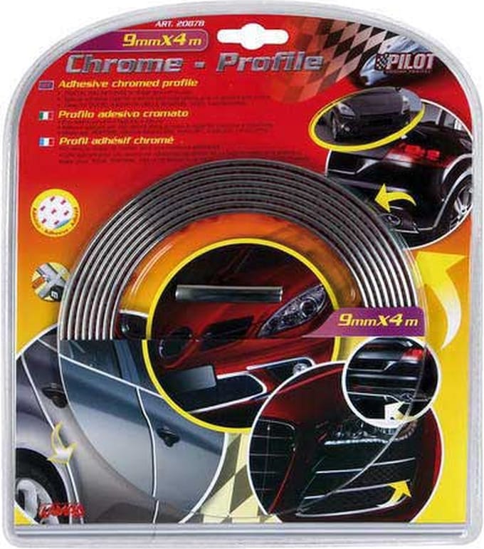 Chromen strip 9 mm x 4 meter