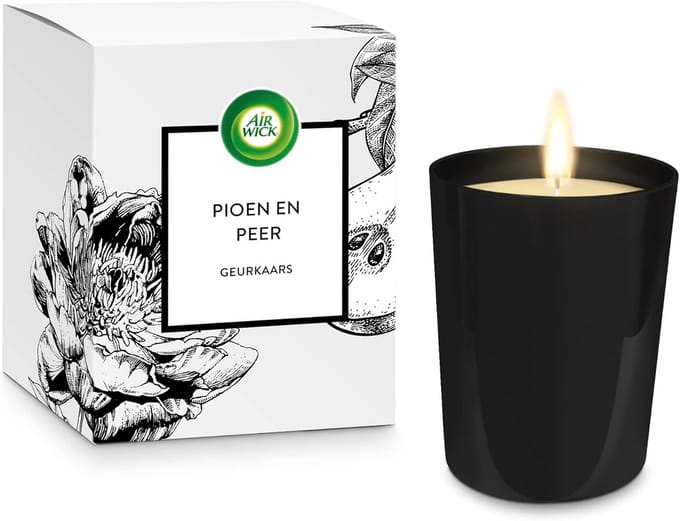 Luxe Geurkaars met Pioenroos & Peer - Lange Brandduur - Sfeervolle Woonaccessoire