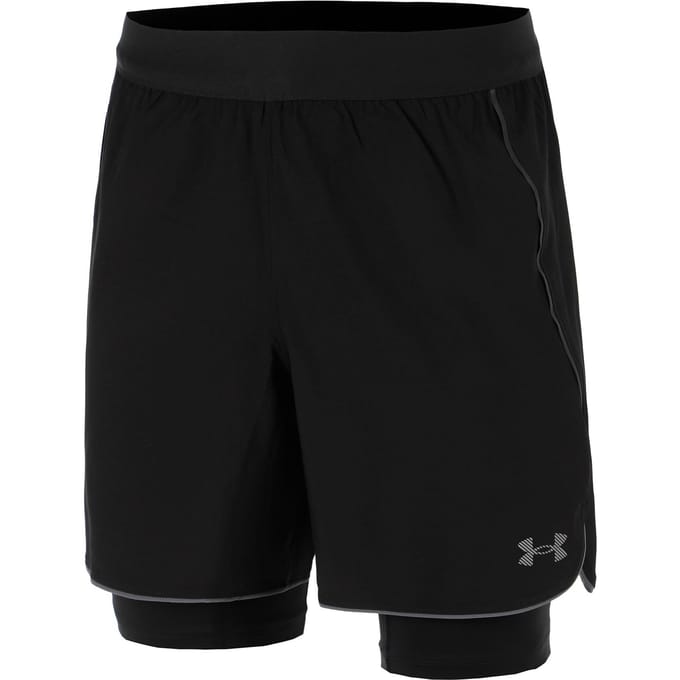Under Armour Velociti Pro 2-in-1  Hardloopshorts Heren-zwart, zilver