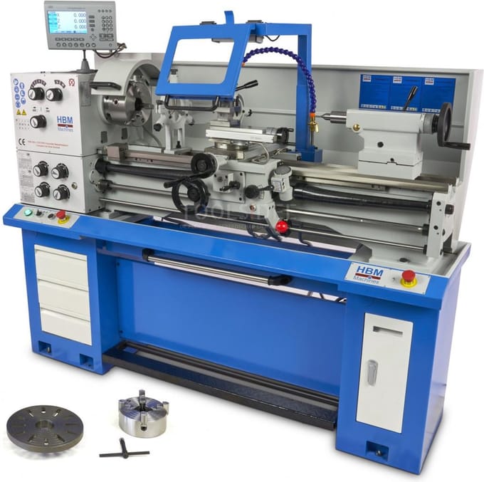 HBM metaaldraaibank 360 x 1000 DRO 400 Volt