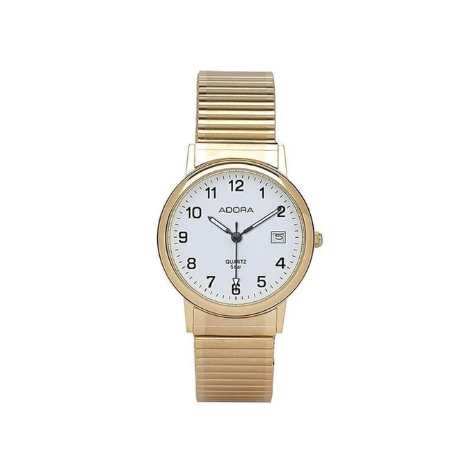 Mooi horloge goudkleurig met datum-AB6140