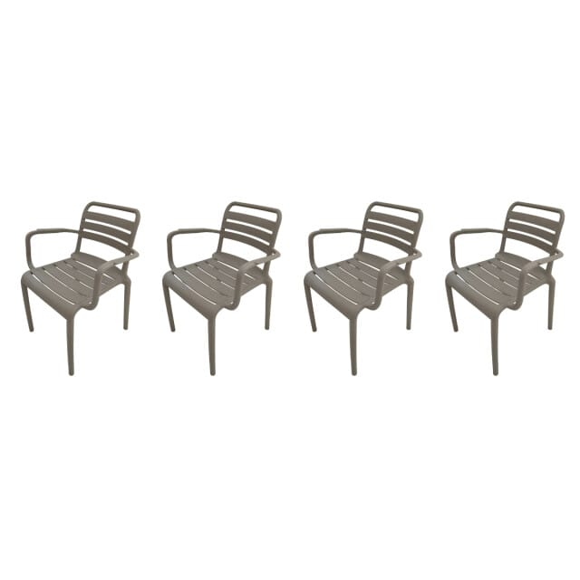 Garden Impressions Orleans tuinstoelen set van 4 – taupe