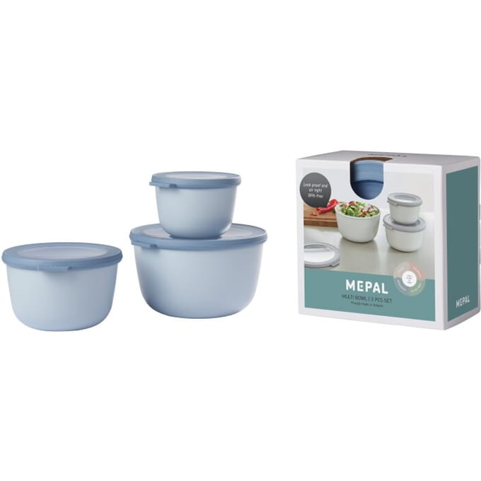 Mepal - Multikom Cirqula vershouddoos set - 500 + 1000 + 2000 ml - Rond - Nordic blue