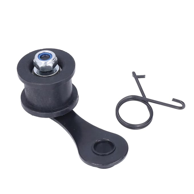 Motorfietskettingrolspanner met veer voor straat, dirt, pit, ATV, quad, scooter black
