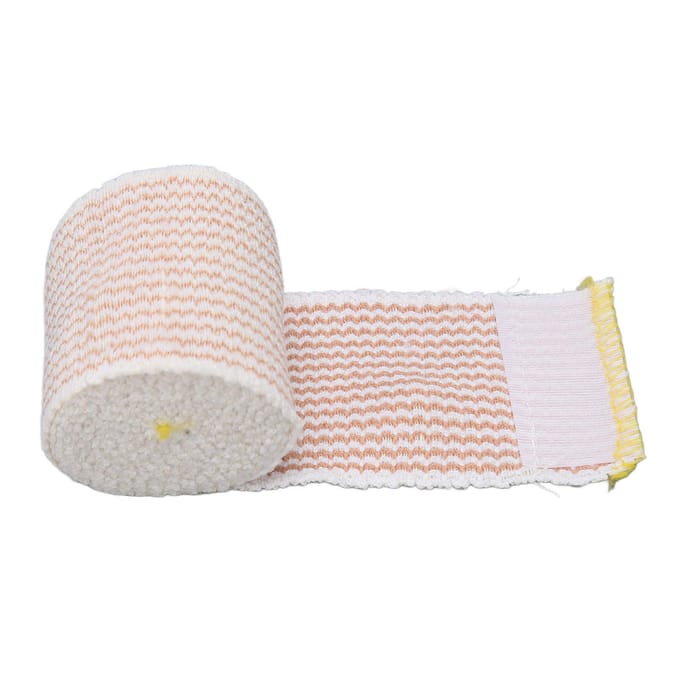 Elastisch Verband Ademend Zelfklevend Streep Compressieverband Medisch Tape 2 x 1,8 inch Geel white