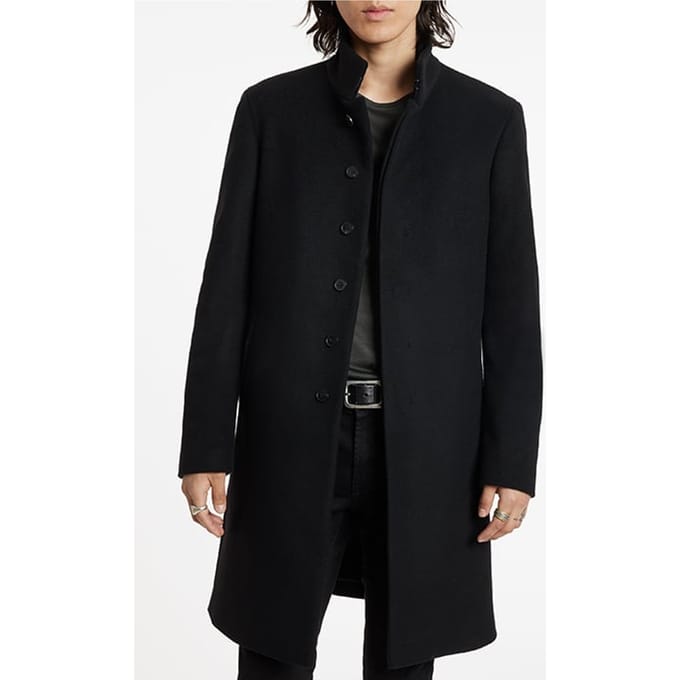 John Varvatos Shawl Lapel Coat Black Größe: 48 | Einreihige Mäntel Outlet | Herren | Schwarz