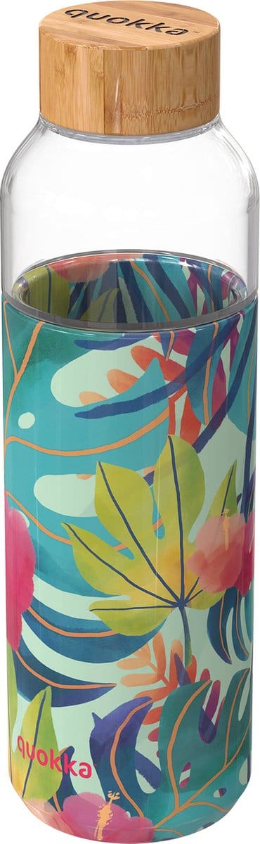 Quokka Drinkfles Flow Tropical Glas 660 Ml Blauwgroen