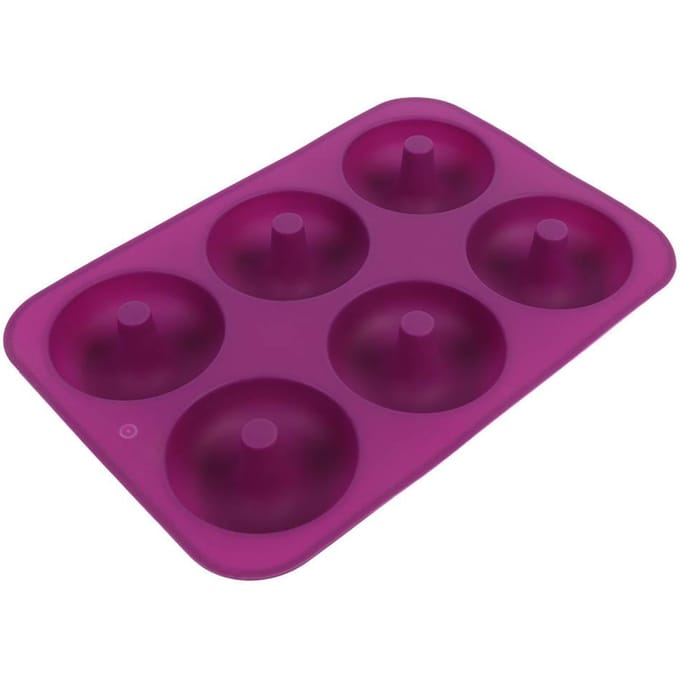 6-Holte Siliconen Donut Bakvorm Donut Chocoladevorm Magnetron Vriezer Veilig(Paars) blue