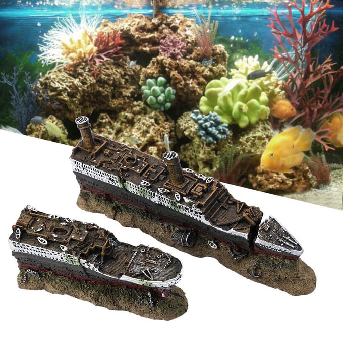 Titanic perdu naufragé bateau bateau Aquarium décoration ornement épave ornements black