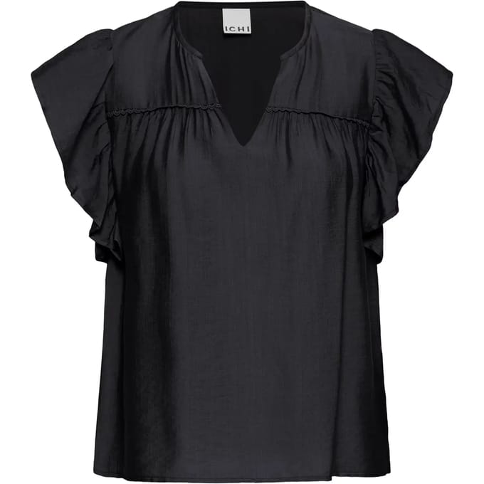 Blouse van viscosemix met ruches model 'HETTA'
