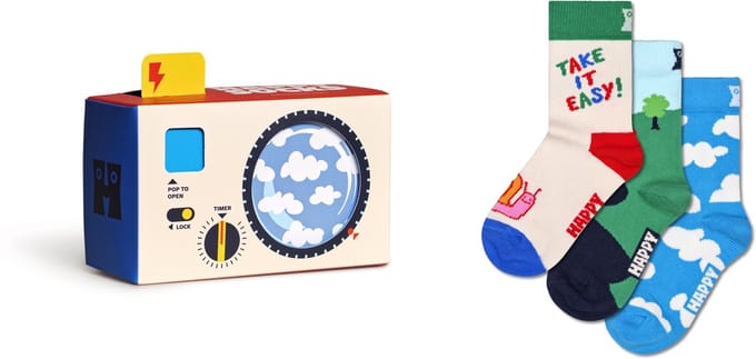 Happy Socks - Kids 3-pack Camera Gift Set - Unisex - Sokken