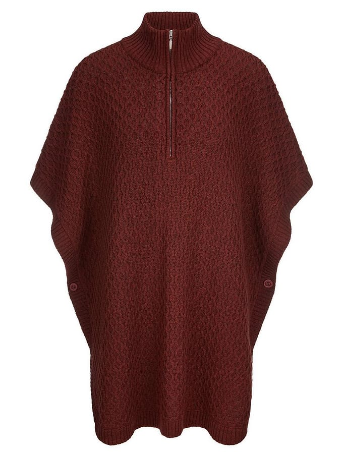 Gebreide poncho Van Anna Aura rood