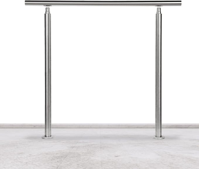 Roestvrijstalen Leuning - Balkon Reling Balustrade - Veilig Traplopen - Instelbare Hoek - 150 cm - Zilver