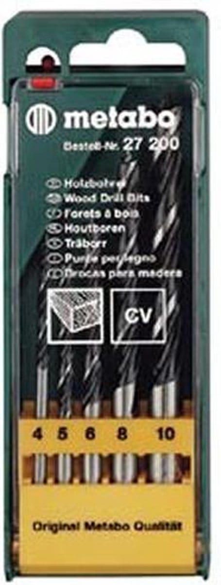 Metabo 627200000 5-delige Houtboren set in cassette - 4-10mm