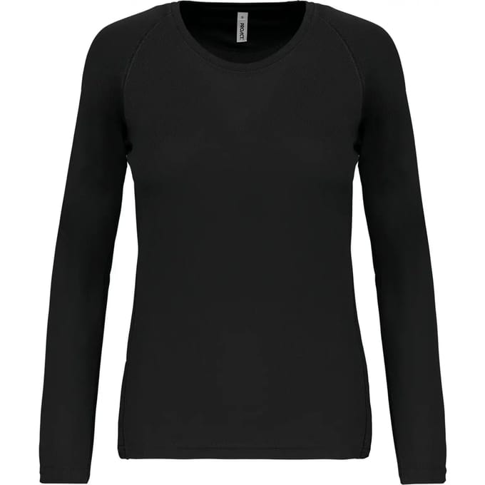 PROACT® Damessportshirt Lange Mouwen PA444 - Black - L