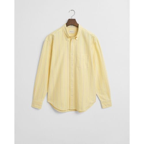 Gant Overhemd Relaxed Heritage Oxford Stripe Button-Down Banana Yellow / male