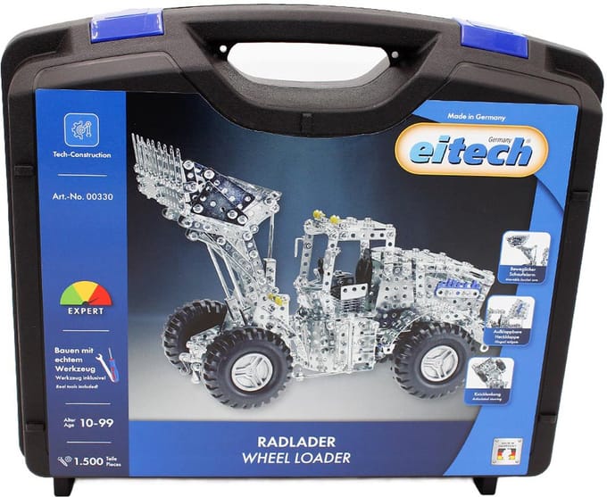 Eitech® Bouwdoos – Wiellader XL – 1500-delig – Metalen Bouwpakket met Gereedschap – Constructiespeelgoed – Vanaf 10 Jaar