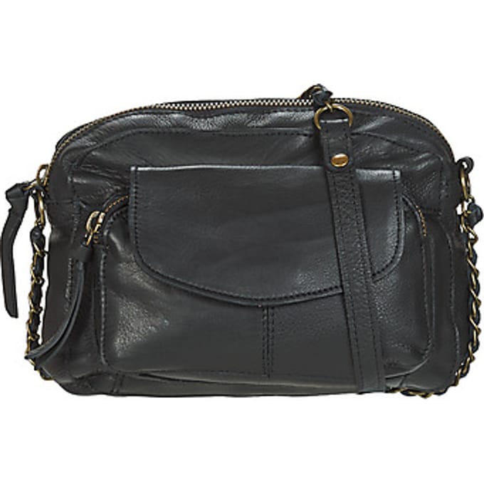 Pieces Naina Leather Cross Over Bag - Black - Maat ONE SIZE