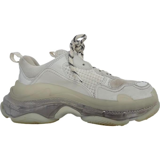 Balenciaga Triple S sneakers met transparante zool in wit polyester
