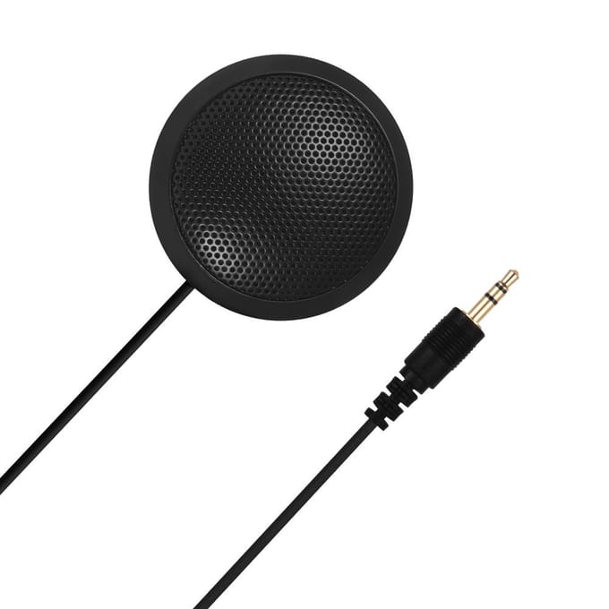 Docooler EY-550 Microphone omnidirectionnel de bureau avec prise jack 3,5 mm pour enregistreur d'ordinateur de bureau noir